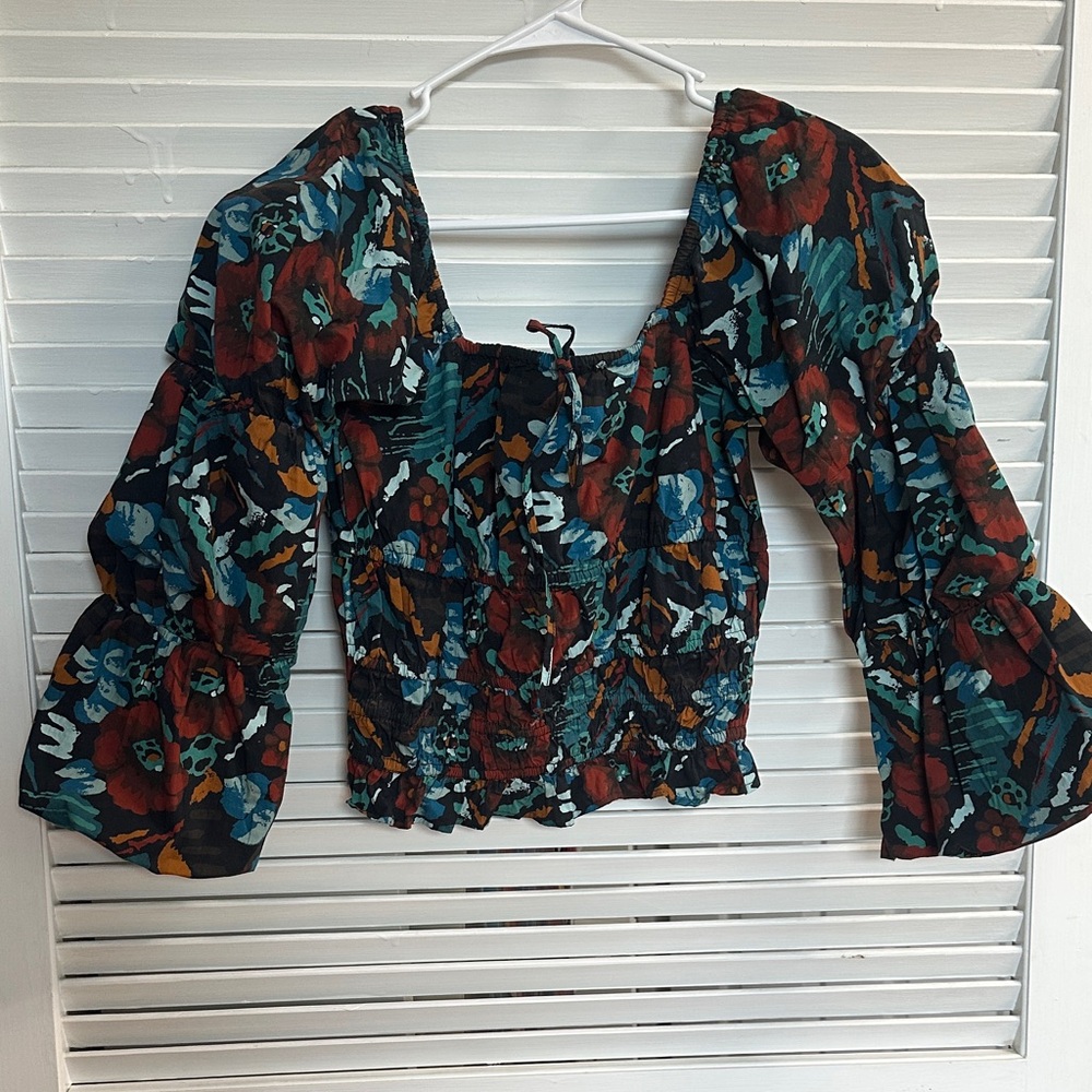 Off Shoulder Floral Women's Top - Multicolor